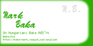 mark baka business card